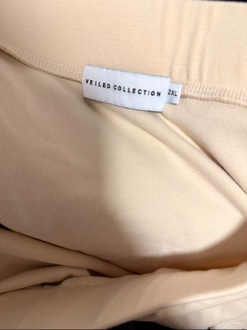 Cream Stretch Knit Long Column Skirt XL Modest Minimalist - Picture 4 of 4